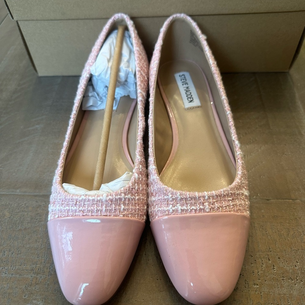 Steve Madden Pink Ballet Flats with Textured Upper